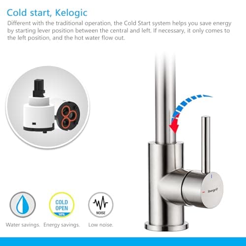 Detalle 2 de Ibergrif M22105A Grifo de cocina 360° cepillado 🚰