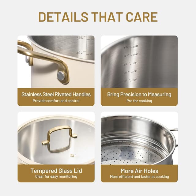 Detalle 2 de CAROTE 8QT Tri-Ply Stock Pot ⚙