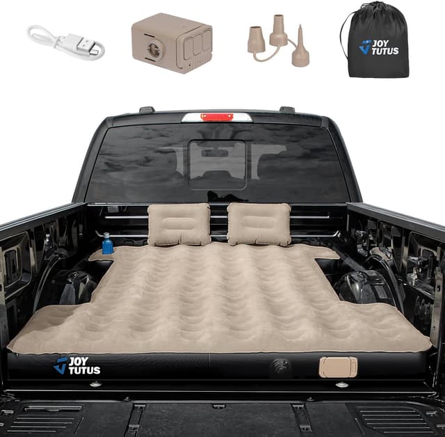 Detalle de JOYTUTUS Truck Bed Air Mattress (5.5–5.8Ft) with Built-in Air Pump, Full Size Short Beds