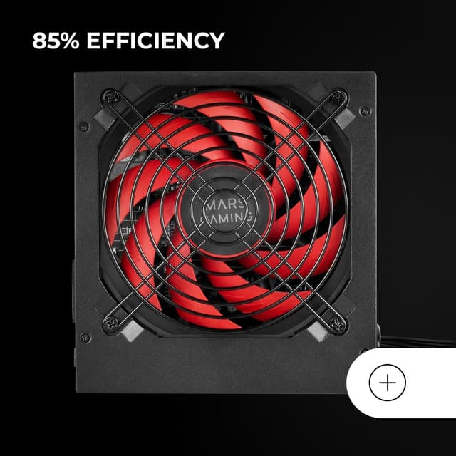 Detalle de Mars Gaming MPIII850 alimentatore PC ATX 850W con APFC digitale, 5 anni di garanzia e ventola AI-RPM