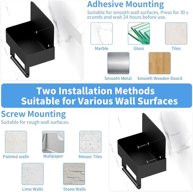 Thumbnail 5 de Gypie Toilettenpapierhalter 3-in-1 Edelstahl Schwarz