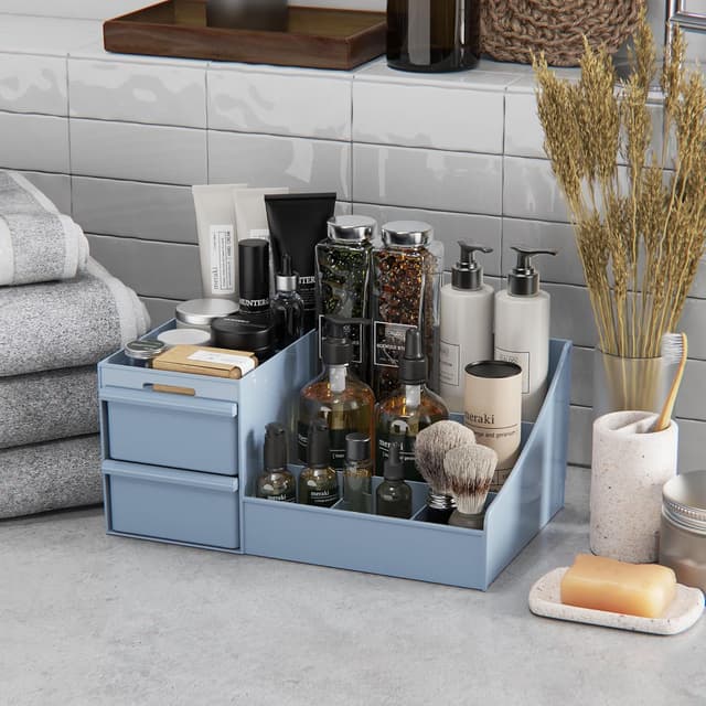 Detalle de DancesCat organizer per trucco con cassetti e 7 scomparti per vanità, bagno e toeletta