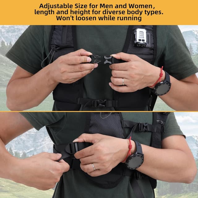 Detalle de PELLOR Running Vest with 8 Pockets – Lightweight Reflective Hydration Backpack for Trail, Marathon, Cycling & Hiking