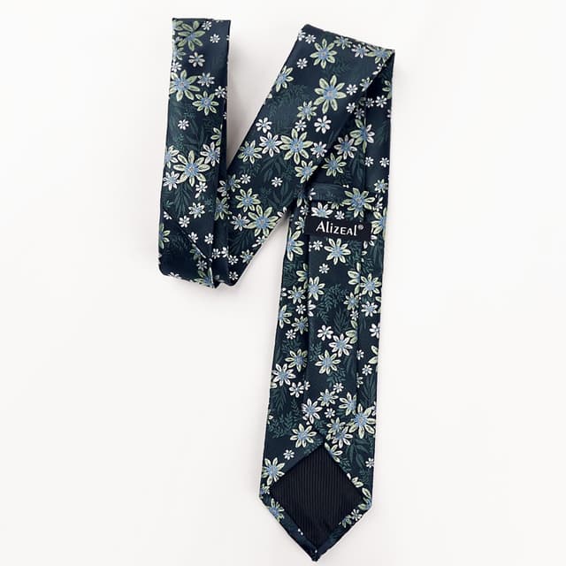 Detalle 2 de Mens floral tie set 8 cm with pocket