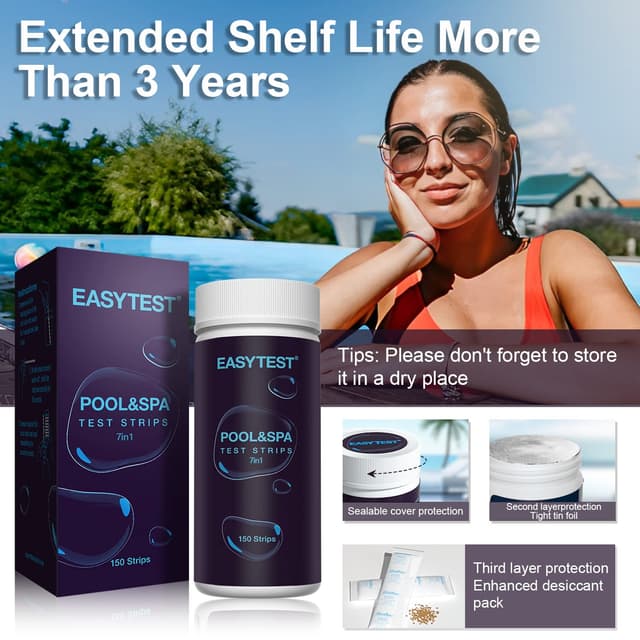 Detalle 2 de EasyTest 7-Way Pool Test Strips 150