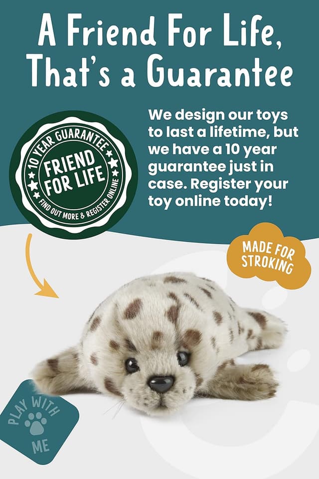 Detalle de Keycraft Living Nature – Peluche Phoque Commun bébé en peluche doux, 22 cm