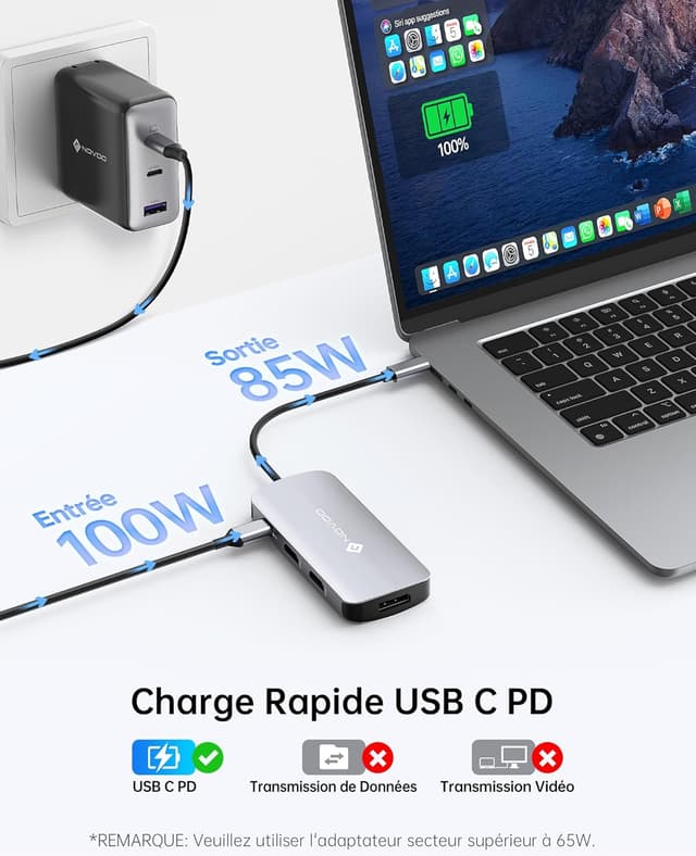 Thumbnail 4 de NOVOO Docking station USB C 7-en-1