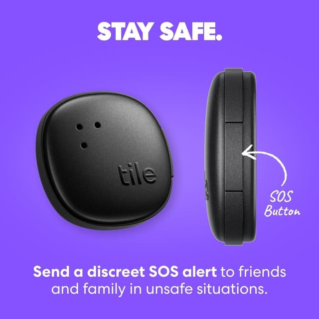 Detalle 2 de Tile by Life360 Sticker (Small Bluetooth Tracker) – Black adhesive tracker for bikes, glasses and more