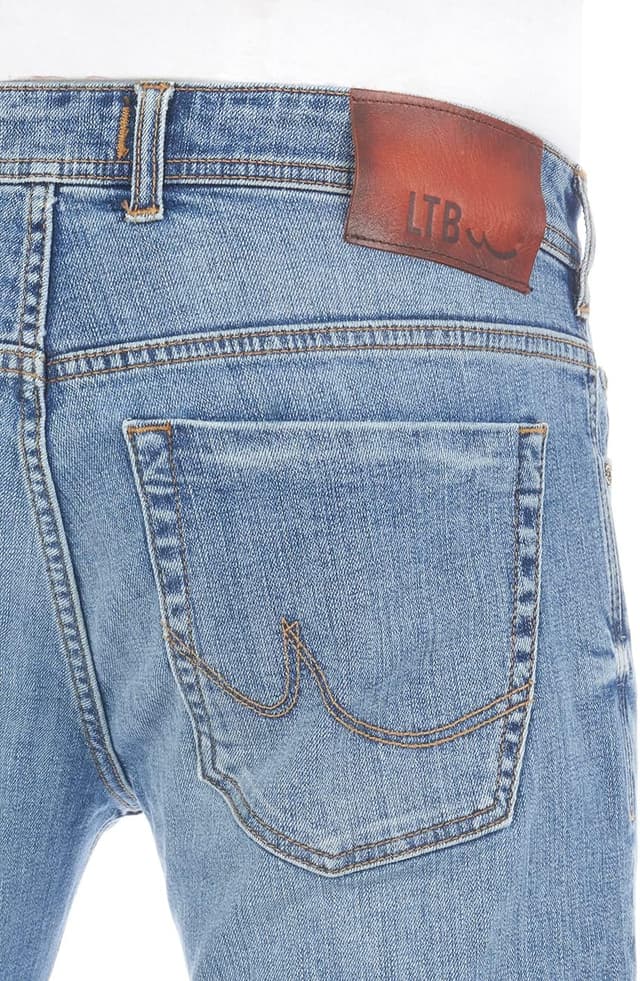 Detalle de LTB Jeans Herren Stretch Timor Bootcut-Jeans in Denim Blau/Schwarz