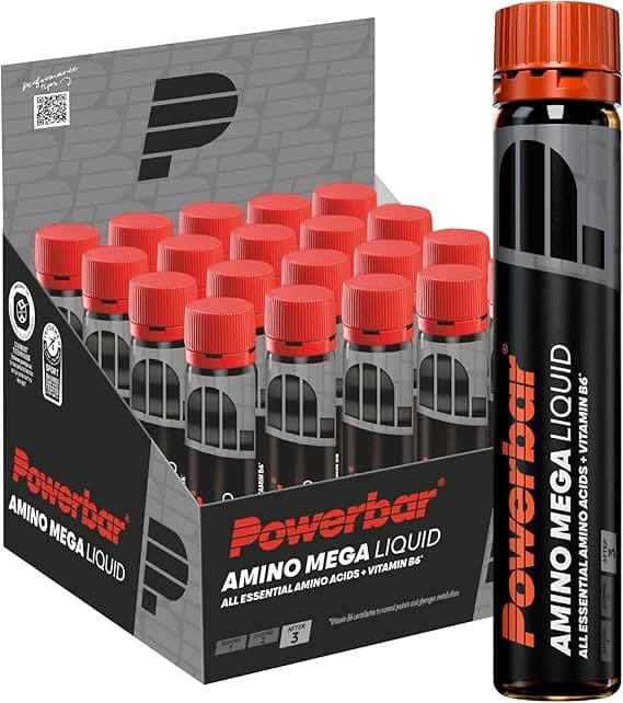 Detalle de Powerbar Black Line Amino Mega Liquid 20x25ml 💧 Energía Líquida