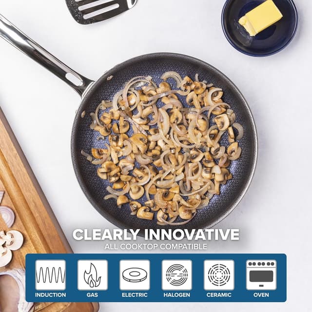 Detalle 2 de Viking Hybrid Plus 3-Ply Ceramic Nonstick Frying Pan Set (9.5” & 11”), PFAS-Free, Induction Compatible