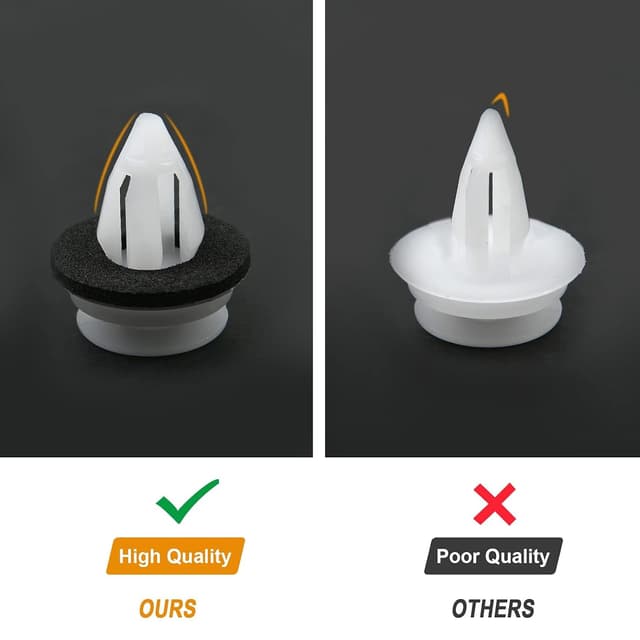 Detalle de URAQT set da 50 clip e rivetti in plastica universali per fissaggio pannelli auto e portiere