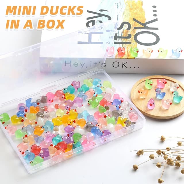 Detalle 2 de JWAJWY Mini Ducks 100 Pack Glow Resin Toys