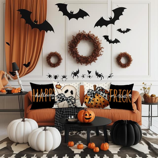 Thumbnail 1 de FUYUCHEN Happy Halloween Pillow Covers 18x18 in 🎃