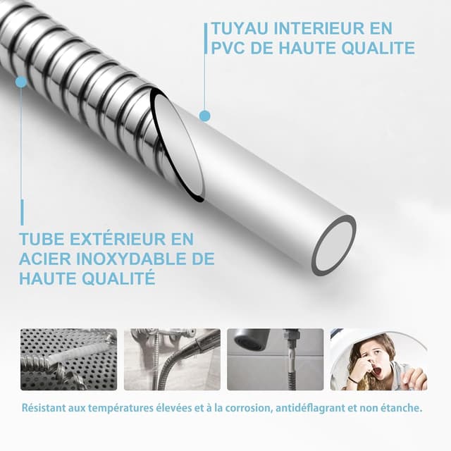 Thumbnail 3 de OFFO Flexible de Douche 1,6 m Chromé