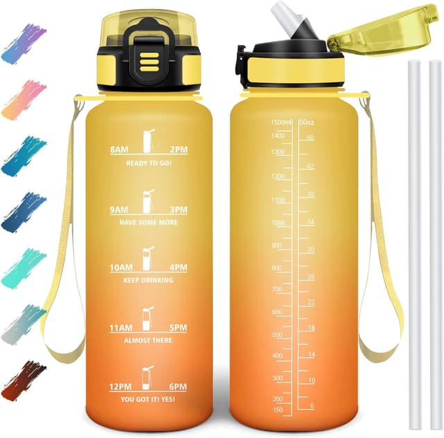 Detalle de Motswedi borraccia 1500 ml motivazionale con cannuccia, senza BPA