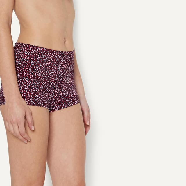 Detalle 2 de Amazon Essentials donna: costume da bagno corto con slip boy short a vita alta