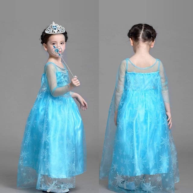 Detalle de Vicloon set di costumi da principessa con parrucca, tiara, bacchetta e accessori (8 pezzi / 9 pezzi) per bimbi 3–9 anni