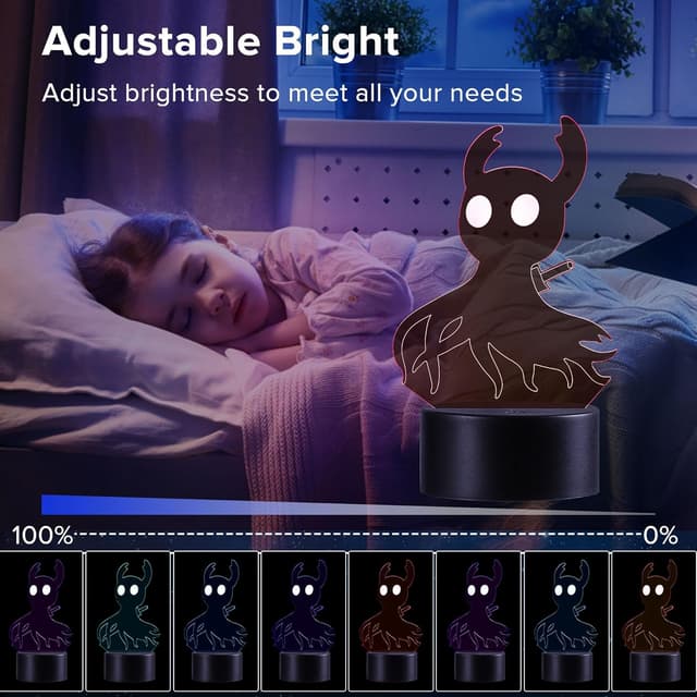 Thumbnail 5 de QQAAMZ Hollow Knight lámpara 3D 16 colores