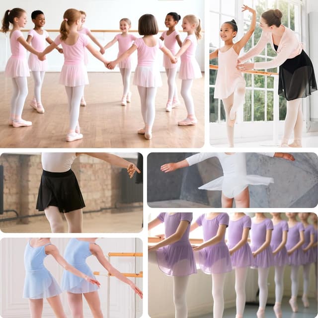 Detalle de Bezioner Ballet Skirt Pull-On Dance Skirt with Elastic Waistband