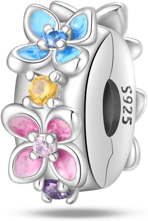 Detalle de Pandach Damen Charm-Anhänger aus 925 Sterling Silber mit Zirkonia (für Armband & Halskette, kompatibel mit europäischen Charmen) C5