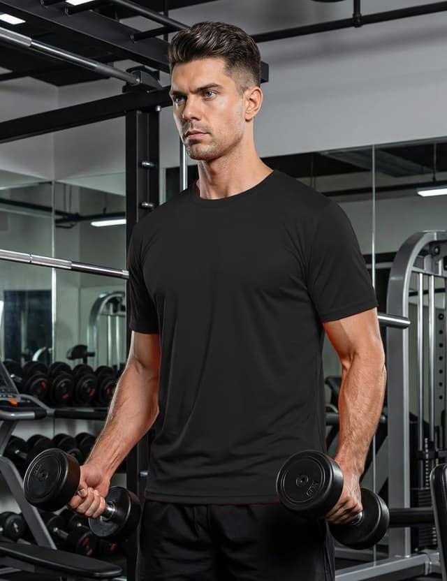 Detalle de KEFITEVD Men’s Short Sleeve UPF 50+ Rash Guard T-Shirts (Quick Dry, Four-Way Stretch)