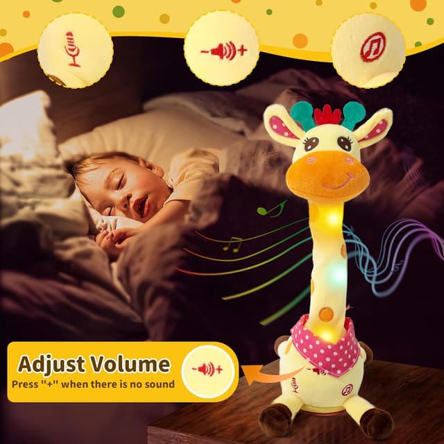 Detalle 2 de Emoin Dancing Talking Giraffe Baby Toy with Adjustable Volume, Singing, Dancing & Mimicking