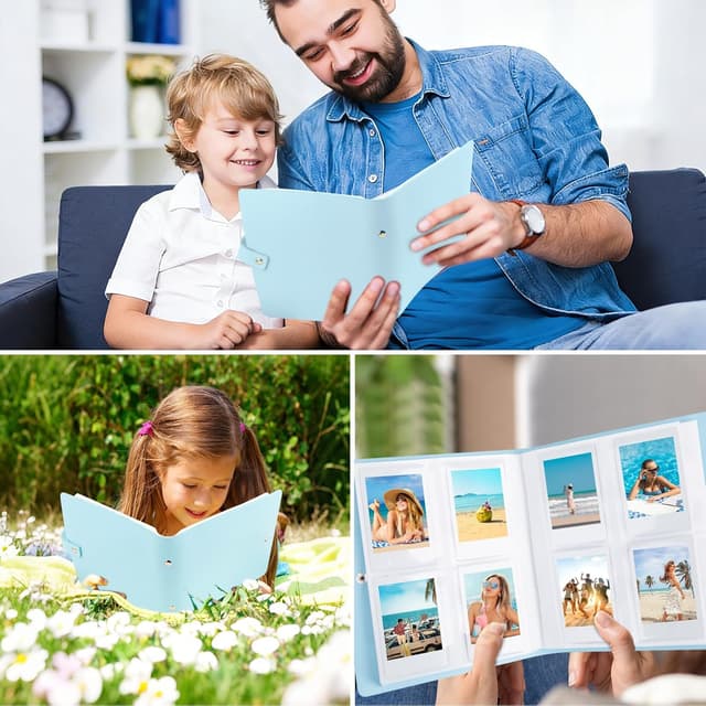 Thumbnail 6 de Ruibytree 320-Fach Fotoalbum für Fujifilm Instax (Mini EVO/LiPlay/… ) und Polaroid Snap – Pastellblau