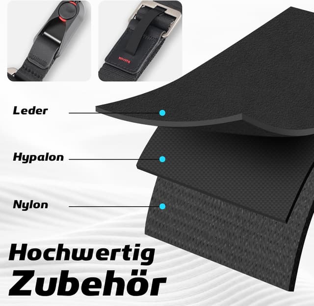 Detalle de Sunya Kameragurt mit Schnellverschluss aus Nylon, einhändige Längeneinstellung (max. 90 kg, Schwarz)