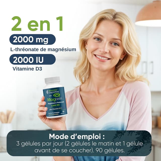 Thumbnail 4 de L-Thréonate de magnésium 2000 mg cérébrale