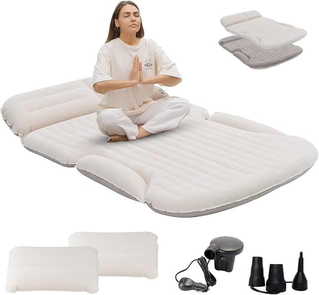 Detalle 2 de KMZ Auto Matratze mit Luftkissen – doppelseitige Camping-Luftmatratze für SUV & Kofferraum