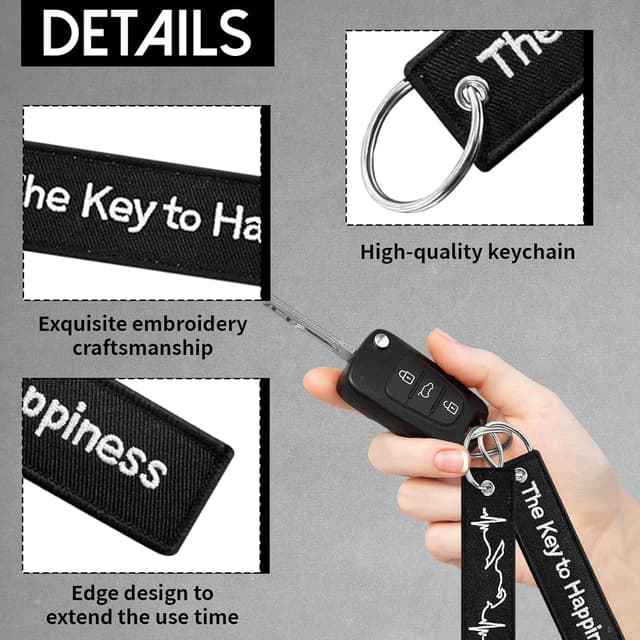 Detalle 1 de ChAusa llaveros bordados 2 piezas personalizados