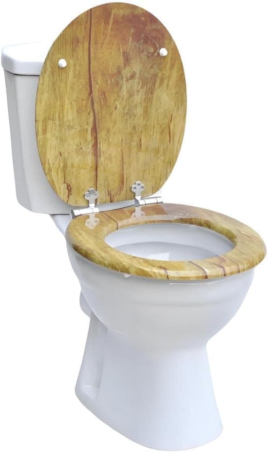 Detalle de SAINOS MDF-Toilettensitz mit Soft-Close & Absenkautomatik, O-förmig, verstellbare Scharniere aus Zinklegierung