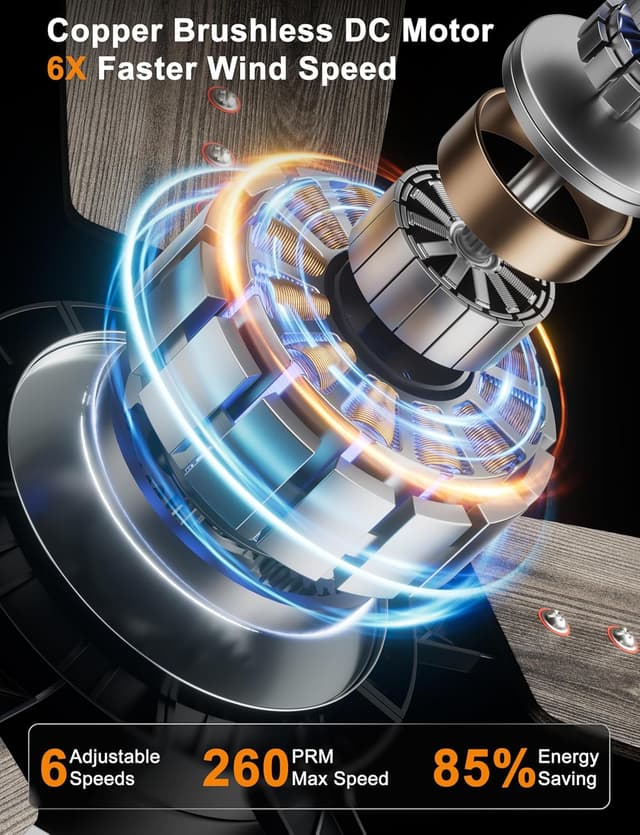 Thumbnail 6 de Ohniyou 52" Low Profile Ceiling Fan with Light ๐