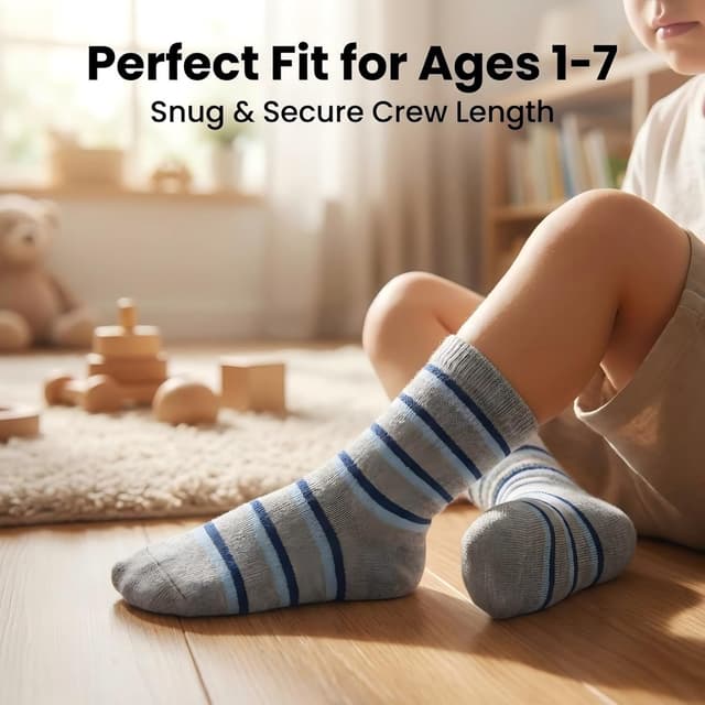 Detalle de ZYUPHY Calzini bambino in cotone unisex 1-7 anni, confezione da 10 paia con fantasia cartoon