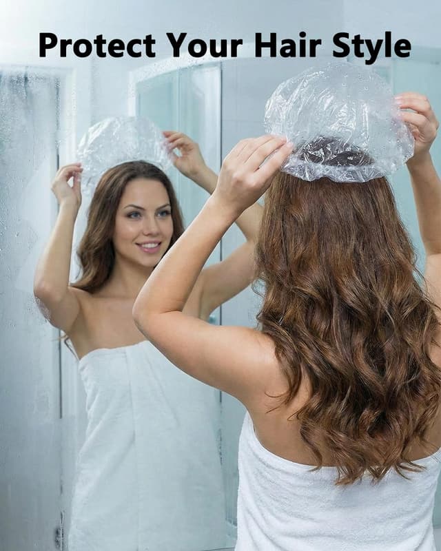 Thumbnail 6 de Aquior Disposable Shower Cap (100 Pack) — Thick Clear Waterproof Bath Caps with Elastic