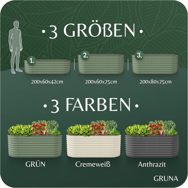 Detalle de GRUNA letto rialzato in metallo 200x60x42 cm, kit modulare 6 in 1 antiruggine