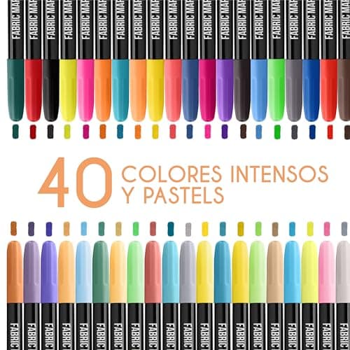 Detalle 2 de Zenacolor 40 rotuladores textil Permanente
