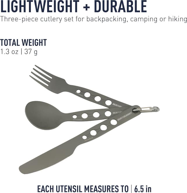 Thumbnail 2 de Sea to Summit Alphaset 3pc Cutlery Set gris anodisé