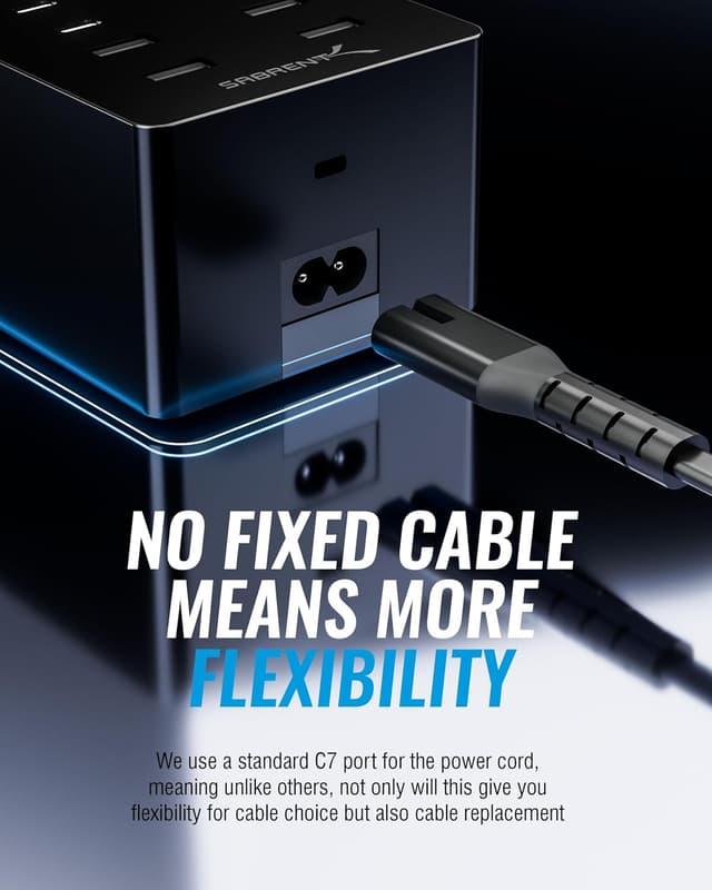 Thumbnail 6 de SABRENT AX-8PTC station de charge rapide 252 W à 8 ports avec écran LCD