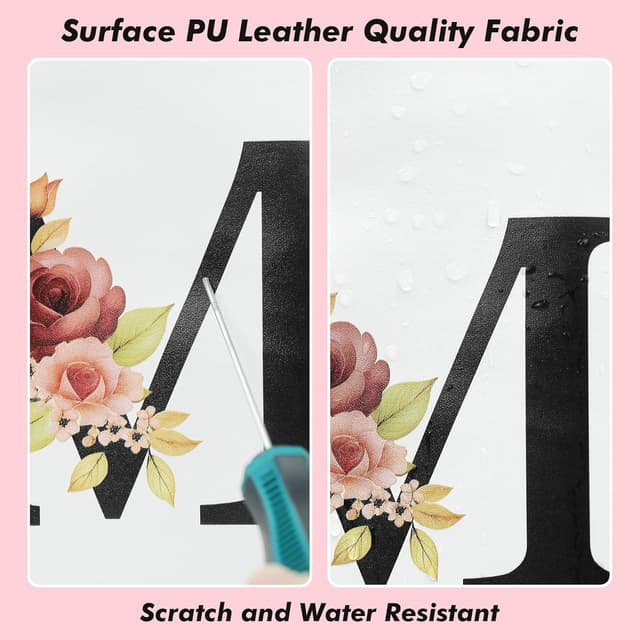 Detalle de DBPBToU PU-Leder Kosmetiktasche im 2er-Set (personalisiert mit Wunschbuchstaben)