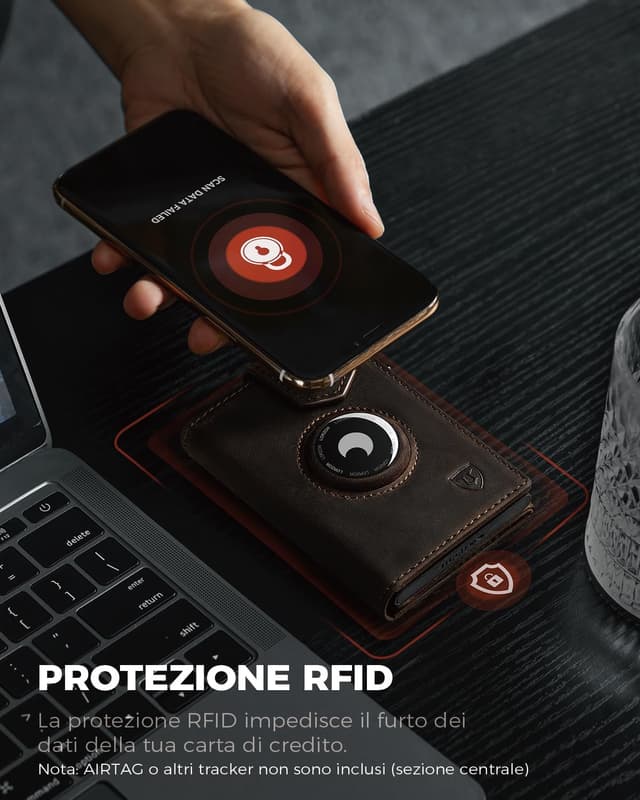 Detalle 2 de LORZOR portafoglio slim per AirTag 48N