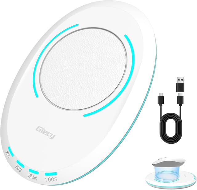 Detalle de Giecy Mouse Jiggler Ultra Slim Indétectable avec minuterie à intervalle (blanc)