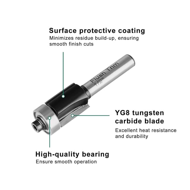 Detalle 2 de STARTRUAL 15-piece 1/4" shank wood router bits set for softwood, hardwood and wood composite