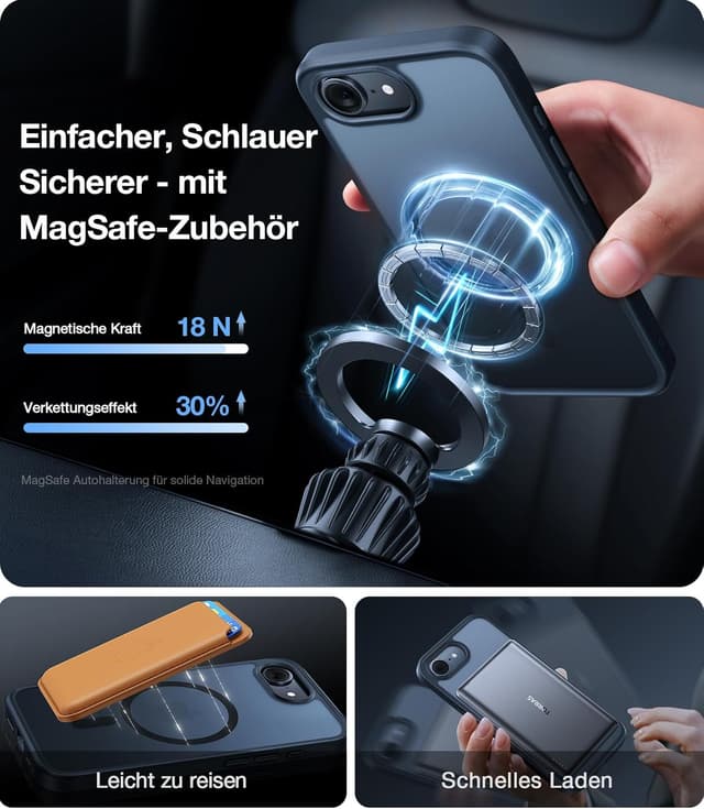 Detalle de TORRAS Guardian-Mag für iPhone 16e 18N Magnetkraft