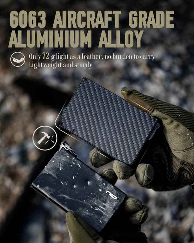 Detalle 2 de MYSHION Metal Wallet RFID blocker 6-card 🧾