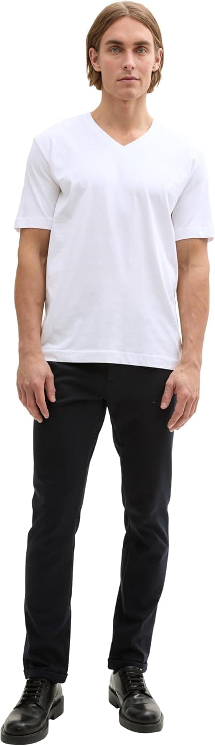 Detalle de Tom Tailor 1045834 T-Shirt uomo basic con logo ricamato in cotone