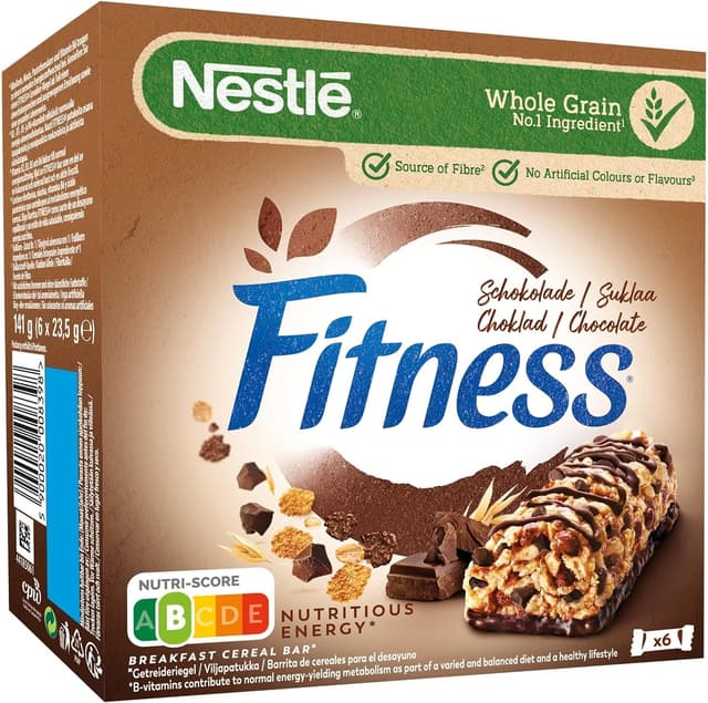 Detalle 2 de Nestlé Fitness Chocolate Barritas, Pack 48 Barritas 🍫