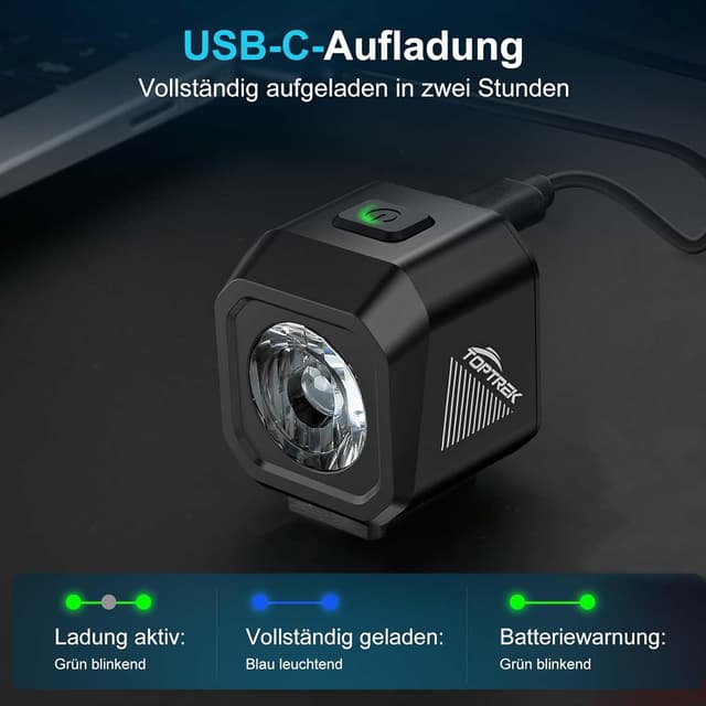 Thumbnail 4 de toptrek Fahrradlicht Vorne 200 m Reichweite