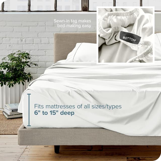 Detalle 1 de Bare Home Queen Sheet Set 1800 Ultra-Soft